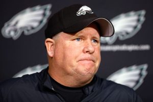 Eagles coach Chip Kelly listens to a question during his Monday news conference (MICHAEL BRYANT / Staff Photographer)